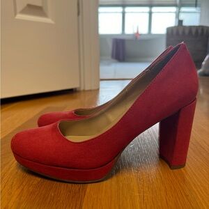 naturalizer bianca platform red suede size 7.5